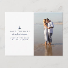 ANCHOR NAUTICAL WEDD Foto SAVE THE DATE Ankündigungspostkarte