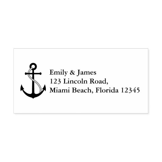 Anchor Nautical Wedding Rücksendeadresse Gummistempel (Prägung)