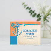 Anchor Nautical Wedding Vielen Dank Postkarten (Stehend Vorderseite)