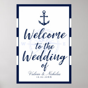 Anchor Nautische Hochzeit Begrüßung Poster