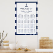 Anchor | Nautische Hochzeit | Sitzdiagramm Poster (Küche)