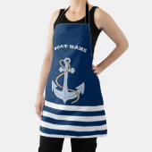 Anchor Navy Blau Streifen Schürze (InSitu)