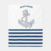 Anchor Navy Blaue Streifen Fleecedecke (Vorderseite)