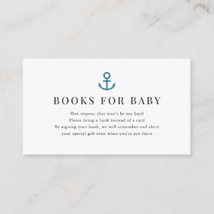 Anchor Navy Blue Baby Shower Book Request Begleitkarte