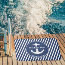Anchor Navy Blue Bath Mat Boat Begrüßungsstreifen