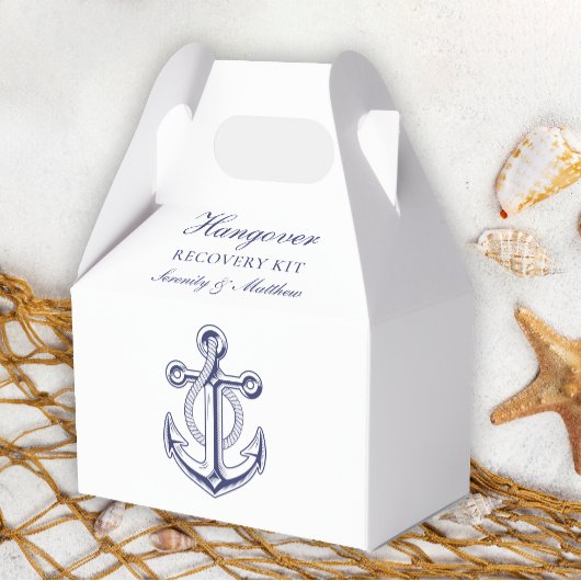 Anchor Navy Blue Hangover Kit Nautical Wedding Geschenkschachtel