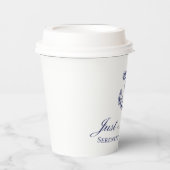 Anchor Navy Blue Just Married Nautical Wedding Pappbecher (Vorderseite)