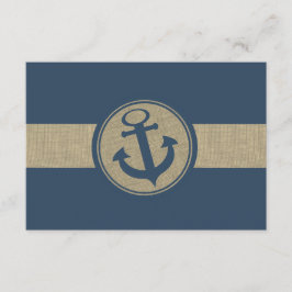 Anchor Navy Blue Stripes Beach Hochzeitsreaktion RSVP Karte