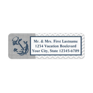 Anchor Navy Blue und Gray Zig Zag