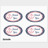 Anchor Navy Dots Danke Stickers (Blatt)
