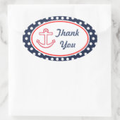 Anchor Navy Dots Danke Stickers (Tasche)