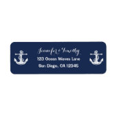 Anchor Navy Nautical Beach Elegante Hochzeit (Vorne)