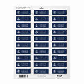 Anchor Navy Nautical Beach Elegante Hochzeit (Vorne)