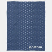 Anchor Navy & White Pattern ID836 Fleecedecke (Vorderseite)