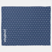 Anchor Navy & White Pattern ID836 Fleecedecke (Vorderseite (Horizontal))