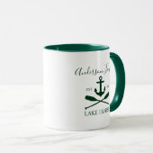Anchor Oars Family Green White Tasse (VorderseiteRechts)