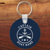 Anchor Oars Stars Captain Name Foto Back Schlüsselanhänger (Vorderseite)