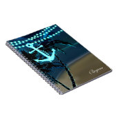 Anchor & Palm Trees Beach Lights Notebook Journal Notizblock (Rechte Seite)