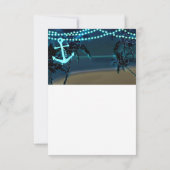 Anchor & Palm Trees Beach Night Wedding RSVP Card Karte (Rückseite)