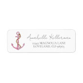 Anchor Pink Nautische Rücksendeadresse (Vorne)