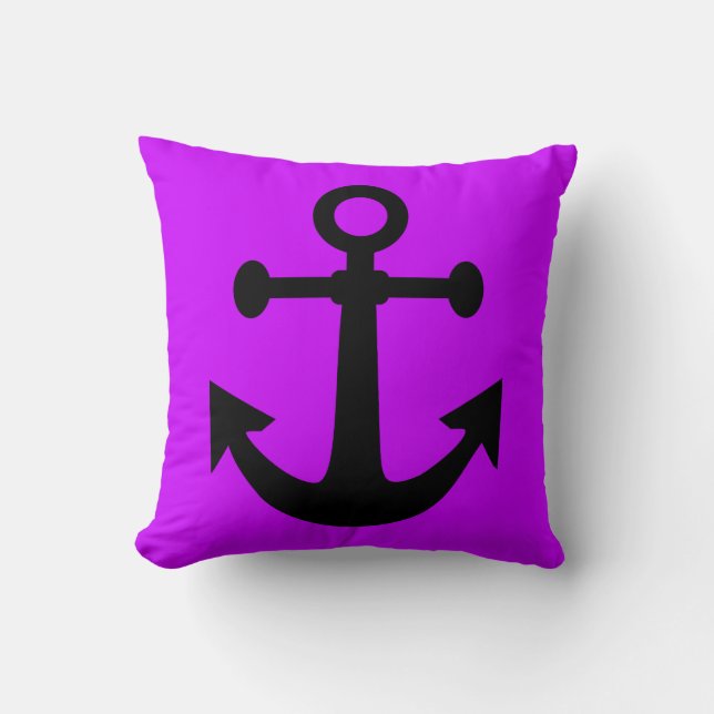 Anchor Pink Throw Kissen (Vorderseite)