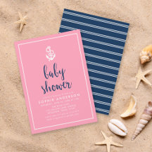 Anchor Pink und Blue Script Baby Dusche