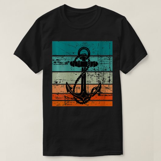 Anchor Retro Vintag Look Kapitän Skipper T-Shirt (Design vorne)