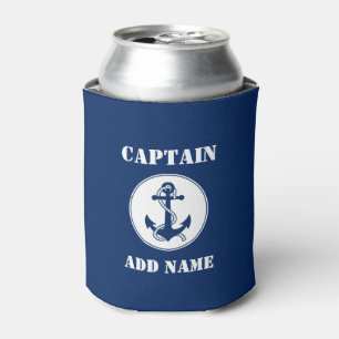 Anchor & Rope Captain Name oder Bootname Blau Dosenkühler