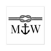 Anchor Rope Knot Border Wedding 2 Initial Monogram Permastempel (Design)