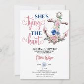 Anchor Rose Tying the Knot Nautical Bridal shower Einladung (Vorderseite)