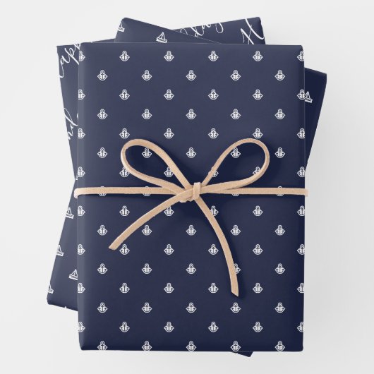 Anchor & Sailboat Geburtstag Geschenkpapier Set (Beispiel)