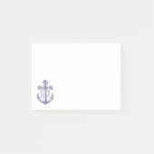 Anchor Sailor Navy Blue Nautical Ocean Boot Post-it Klebezettel (Vorderseite)