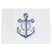 Anchor Sailor Navy Blue Nautical Wedding Große Geschenktüte (Vorderseite)