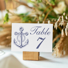 Anchor Sailor Navy Blue Nautical Wedding Tischnummer