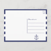 Anchor Sailor Navy Blue Nautical Wedding Vielen Da Postkarte (Rückseite)