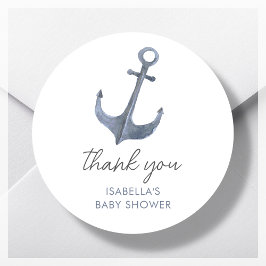 Anchor Segelthema Danke Baby Dusche Gefallen Runder Aufkleber