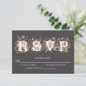 Anchor Spring Floral Wedding RSVP card Karte (Stehend Vorderseite)