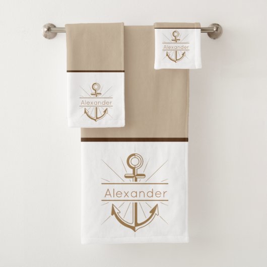 Anchor Tan Beige Set für Badehandtücher (Insitu)