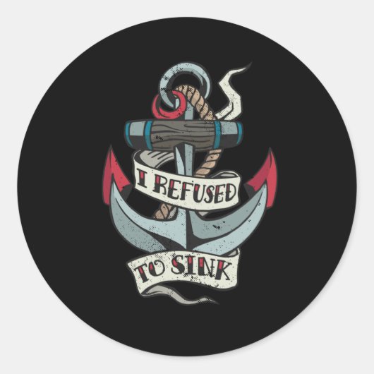 Anchor Tattoo Runder Aufkleber (Vorderseite)