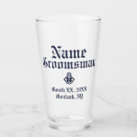 Anchor Trauzeuge Pint Glass Gift Glas<br><div class="desc">Perfekt nautische und klassische personalisierte Trauzeuge Pint Taumelglas mit Ankerdetails in schlichter und schicker Marine im Old English Stil</div>