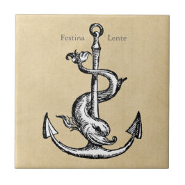 Anchor und Dolphin - Festina Lente Fliese
