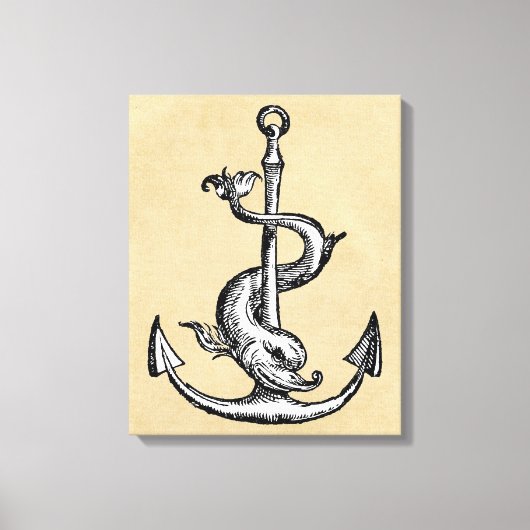 Anchor und Dolphin - Festina Lente Leinwanddruck (Vorderseite)