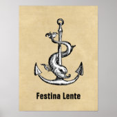 Anchor und Dolphin - Festina Lente Poster (Vorne)