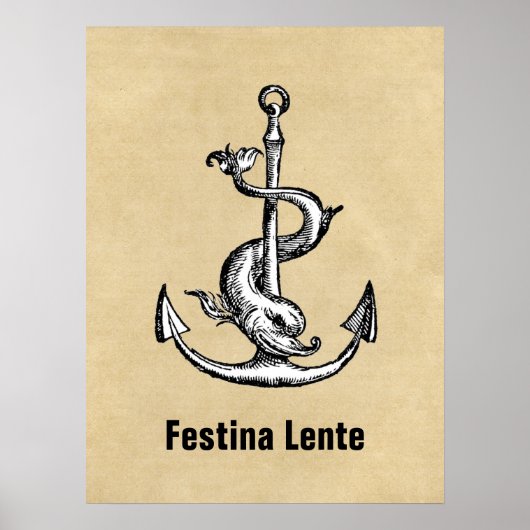 Anchor und Dolphin - Festina Lente Poster (Vorne)