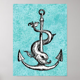 Anchor und Dolphin - Festina Lente Poster