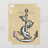 Anchor und Dolphin - Festina Lente Postkarte (Vorne/Hinten)