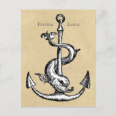 Anchor und Dolphin - Festina Lente Postkarte (Vorderseite)