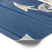 Anchor Vintag Blue Wood Beach Poster (Ecke)
