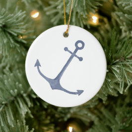 Anchor Watercolor Keramik Ornament
