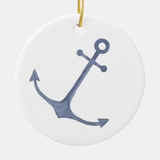 Anchor Watercolor Keramik Ornament (Vorne)